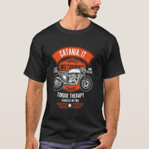 Catania Italy Retro Motorcycle Design T-Shirt