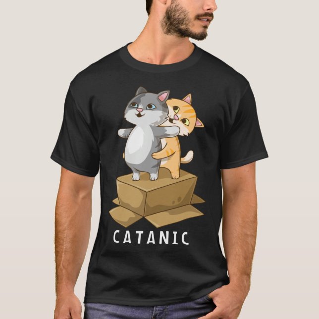 CATANIC  Cat Kitten  Parody Cruise Ship Vacation T-Shirt (Front)
