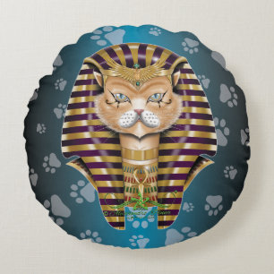 CATankhaMEOW Round Pillow