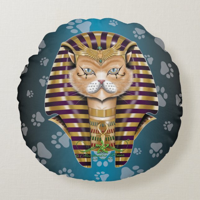CATankhaMEOW Round Pillow (Front)