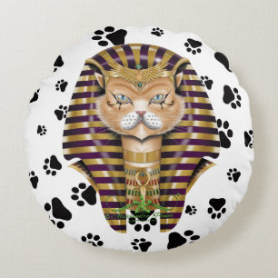 CATankhaMEOW Round Pillow