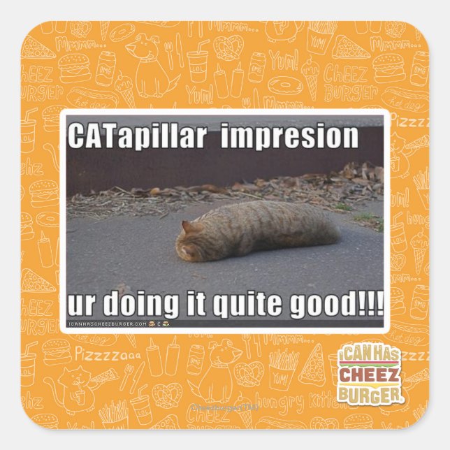 CATapillar Square Sticker (Front)
