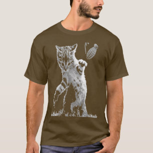 Catastrophe Cat Throwing Grenade T-Shirt