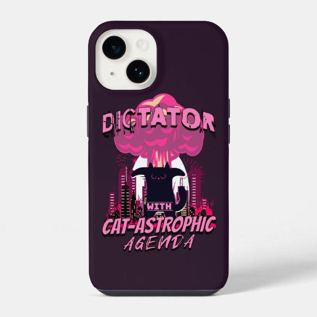 Catastrophic Funny Angry Cat Quote iPhone Case (Back)