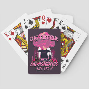 Catastrophic Funny Angry Cat Quote Playing Cards