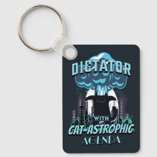 Catastrophic Funny Cat Design Keychain