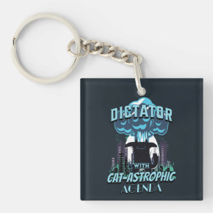 Catastrophic Funny Cat Design Keychain