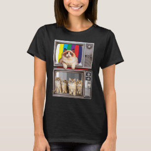Catavision Old School Cats and Television T-Shirt