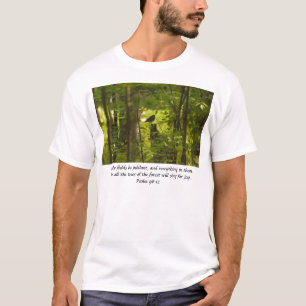 Catbird in the Forest Green T-Shirt