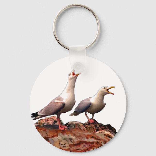 Catcalling Gulls Keychain (Front)