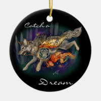 Catch a Dream,Dreamcatcher Wolf~ornament
