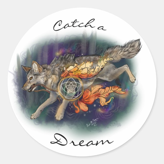 Catch a Dream, Dreamcatcher Wolf~ Stickers (Front)