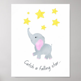 Catch a Falling Star Elephant Nursery Wall Art