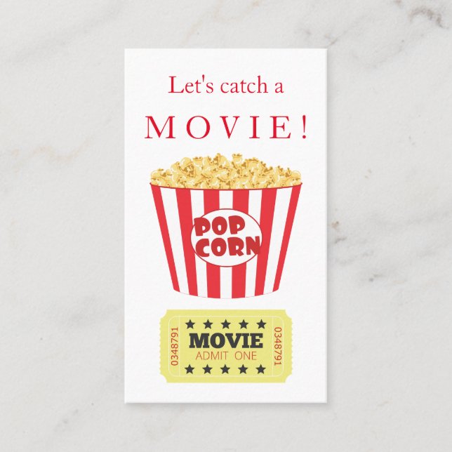 Catch a Movie Playdate Calling Card (Front)