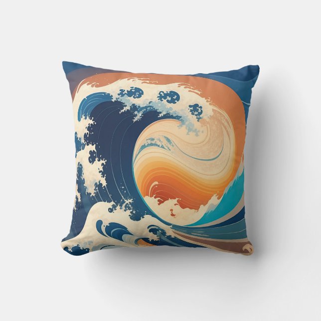 Catch A New Wave Throw Pillow (Front)