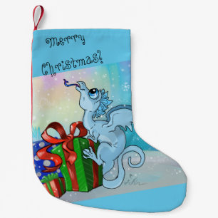 Catch a Snowflake lil Dragon Small Christmas Stocking