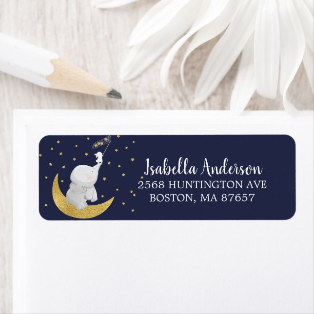 Catch A Star Bunny Elephant Baby Shower Address (Insitu)