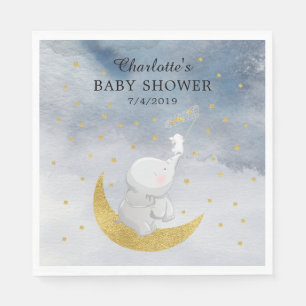 Catch A Star Bunny Elephant Baby Shower Napkin