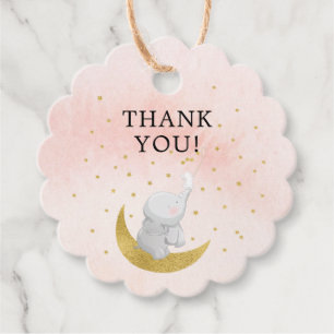 Catch A Star Bunny Elephant Girls Baby Shower Favour Tags