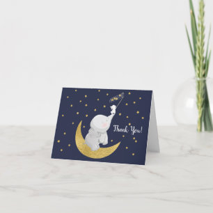 Catch A Star Elephant Baby Shower Thank You Note Card