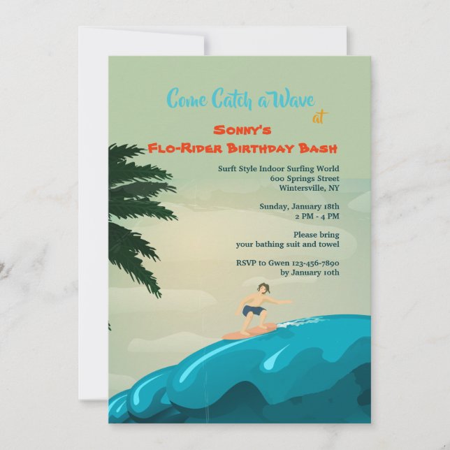 Catch a Wave Invitation (Front)