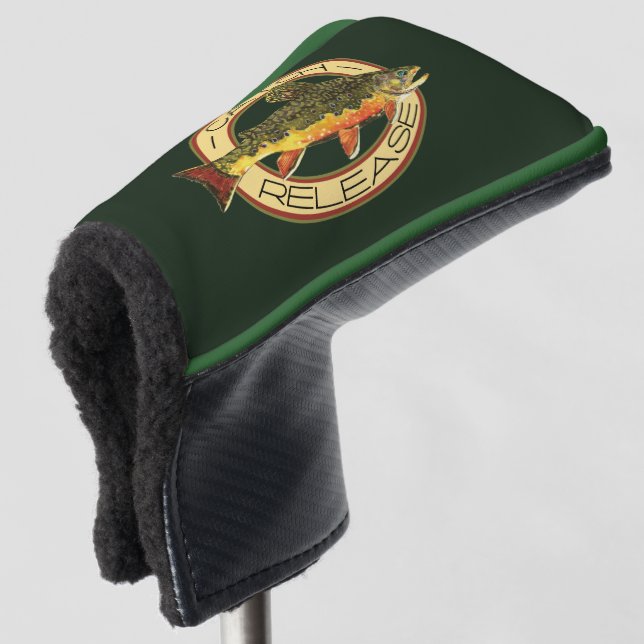 Catch and Release Brook Trout Fishing Golf Head Cover (3/4 Front)