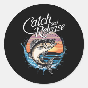 Catch And Release Fish Sunset Fishing  Classic Round Sticker