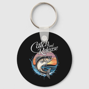 Catch And Release Fish Sunset Fishing Keychain