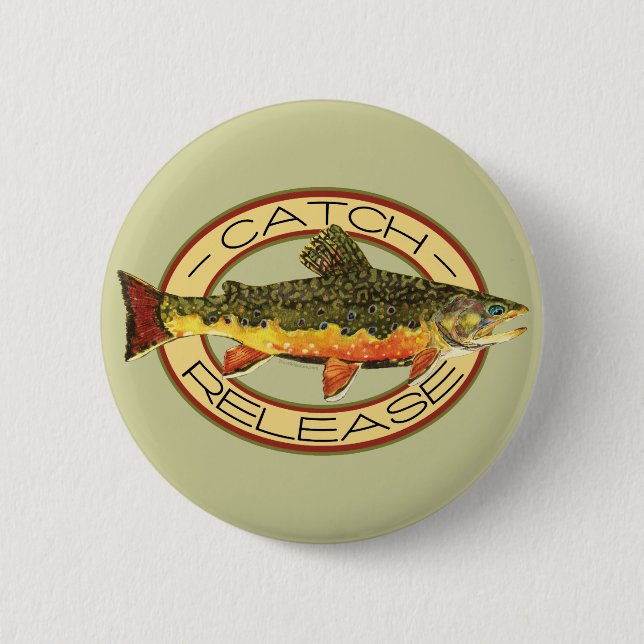 Catch and Release Fishing 2 Inch Round Button (Front)