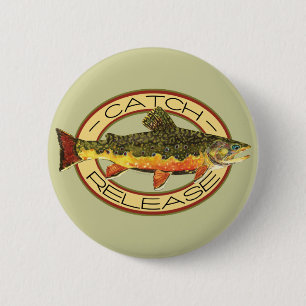 Catch and Release Fishing 2 Inch Round Button