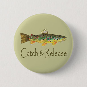 Catch and Release Fishing 2 Inch Round Button