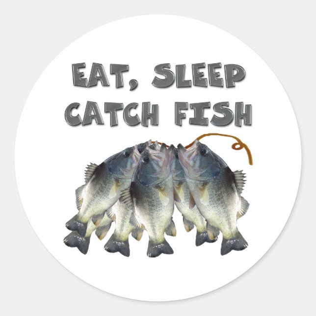 catch fish classic round sticker (Front)