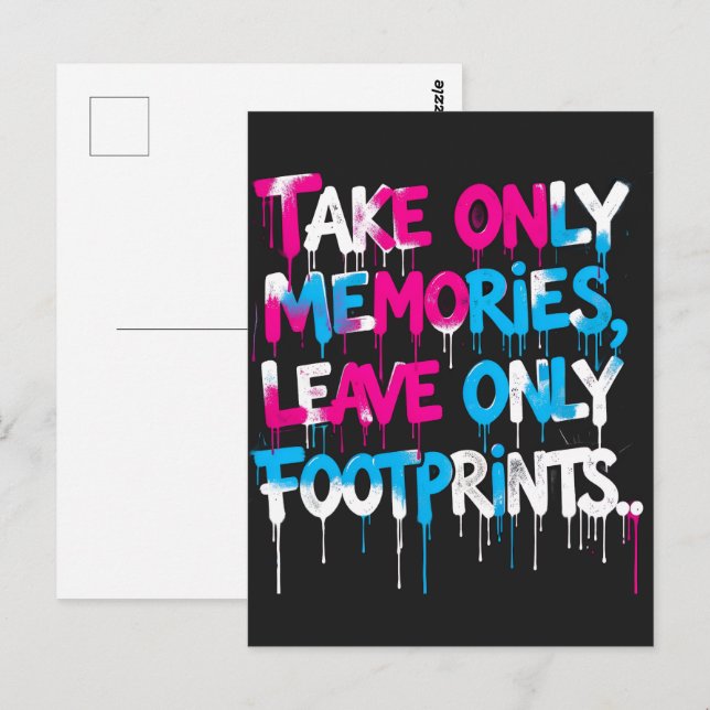 Catch Flights Not Feelings Rainbow Graffiti Quote Postcard (Front/Back)