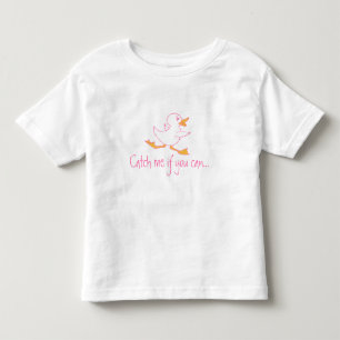 Catch me if you can cute duck kids slogan tee