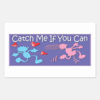 Catch me if you can - valentine stick figures sticker