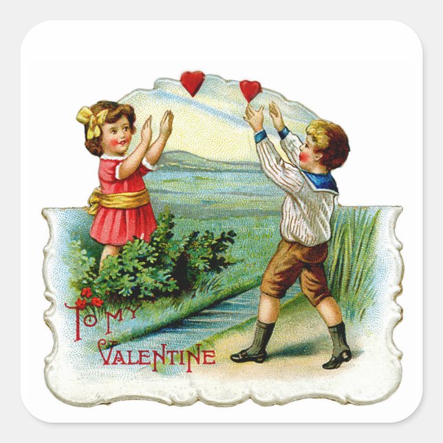 Catch my Heart Square Sticker (Front)