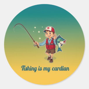Catch of the Day: Fishing is My Cardian Classic Round Sticker