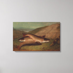 Catch of the Day Trout on a Riverbank Canvas Print