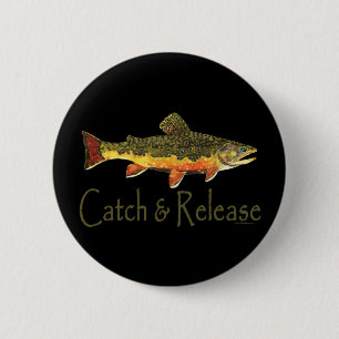 Catch & Release Trout Fishing 2 Inch Round Button