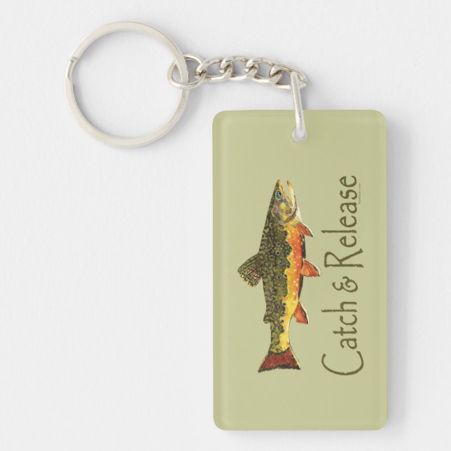 Catch & Release Trout Fishing Keychain (Front)