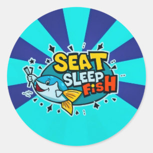 Catch Some Fun with Seat Sleep Fish! Classic Round Sticker