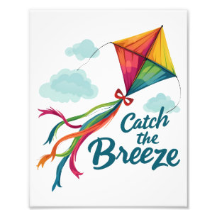 Catch The Breeze Flying Kite Photo Print