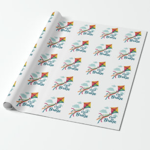 Catch The Breeze Flying Kite Wrapping Paper