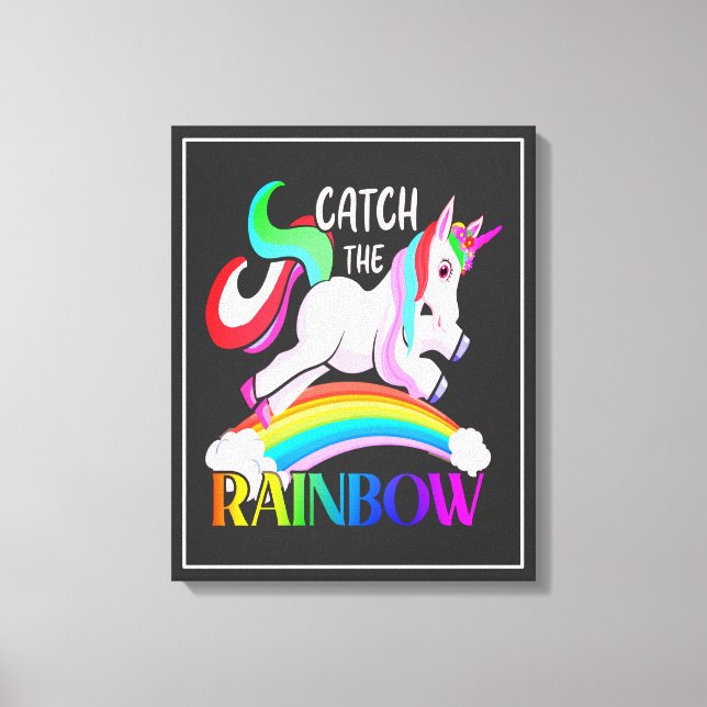 Catch the Rainbow Unicorn Design Canvas Print (Front)
