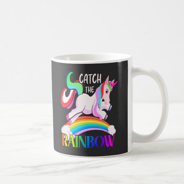 Catch the Rainbow Unicorn Design Coffee Mug (Right)