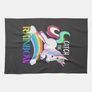 Catch the Rainbow Unicorn Design Kitchen Towel
