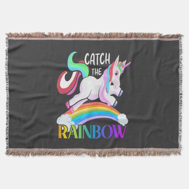Catch the Rainbow - Unicorn Designs-15989 Throw Blanket (Front)