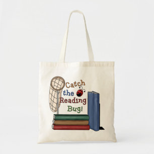 Catch the Reading Bug Cute School Library Books Tote Bag