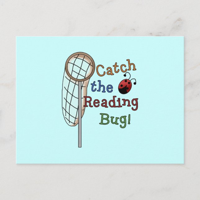 Catch the Reading Bug Tshirts and Gifts Postcard (Front)