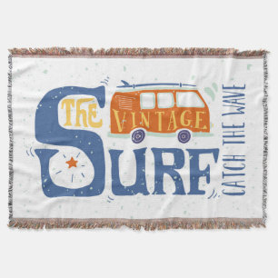 Catch The Wave Poster Throw Blanket